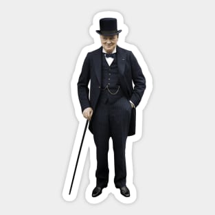 Winston Churchill At White House - 1929 - Colorized Sticker